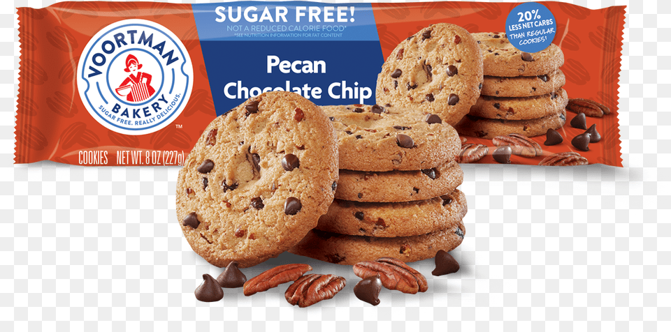 Sugar Free Pecan Chocolate Chip Voortman Sugar Free Pecan Chocolate Chip, Bread, Sweets, Food, Seed Png