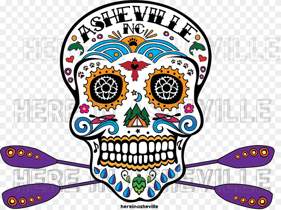 Sugar Skull, Cutlery, Advertisement, Art, Poster Png Image