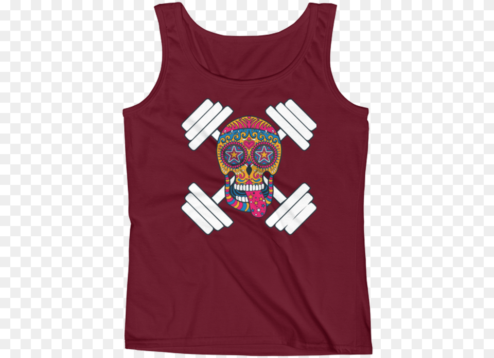 Sugar Skull Anvil Tank Graphic Tank Tops Womens, Clothing, Tank Top, Shirt Free Png