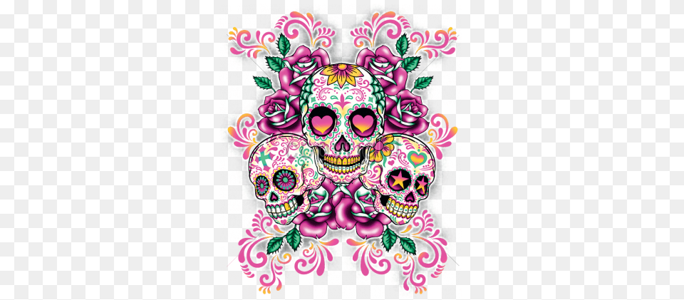 Sugar Skull Art Sugar Skull Happy Birthday Skull, Floral Design, Graphics, Pattern, Purple Png Image