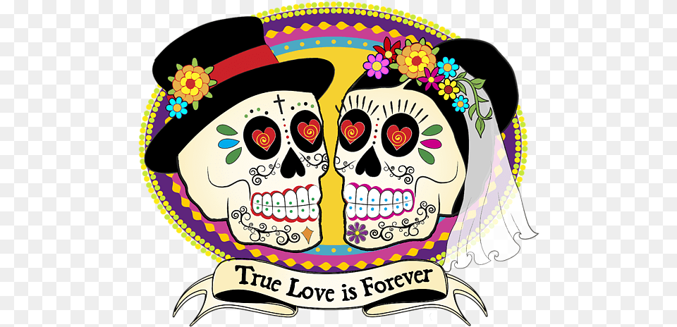 Sugar Skull Bride And Groom, Face, Head, Person Png Image