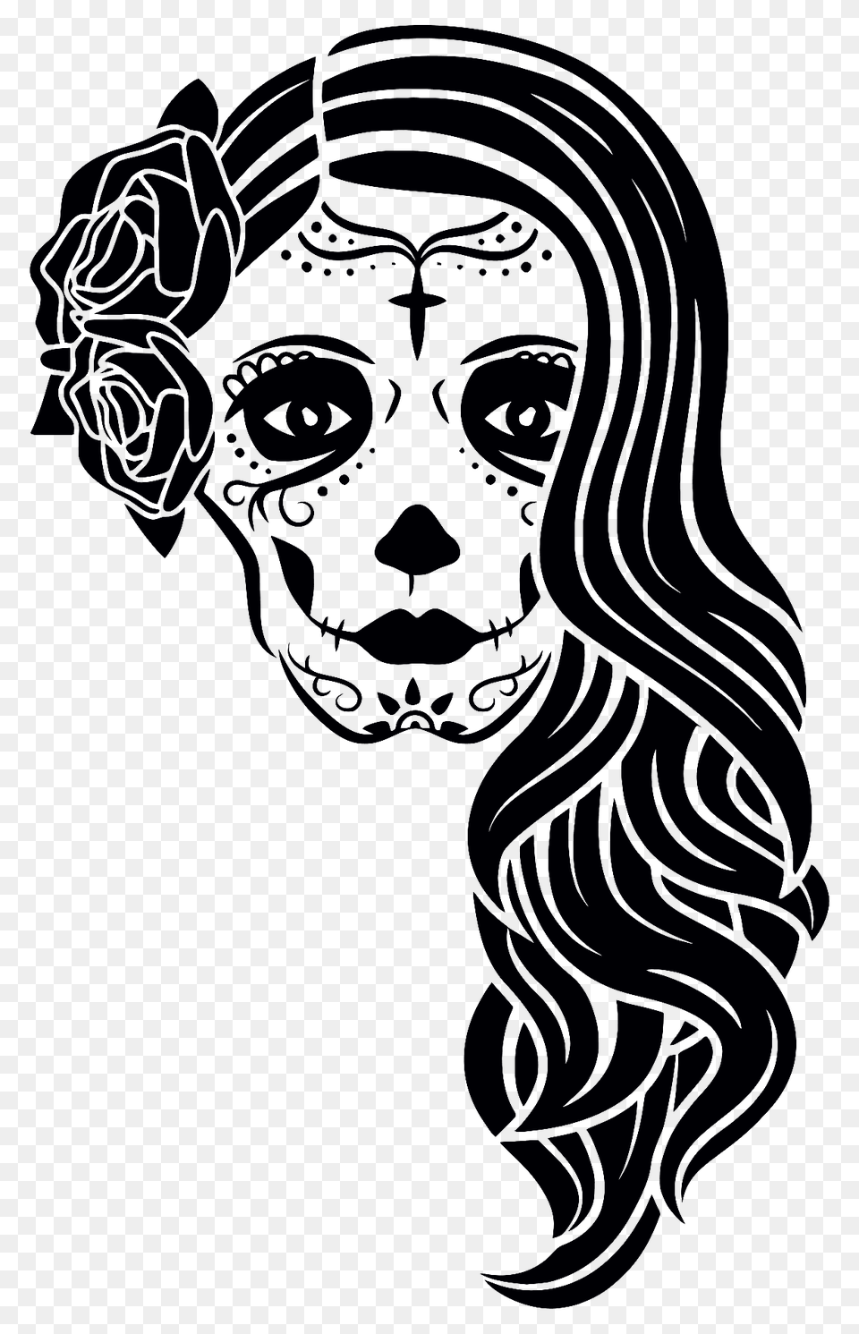 Sugar Skull Clipart, Art, Person, Drawing, Face Free Png Download