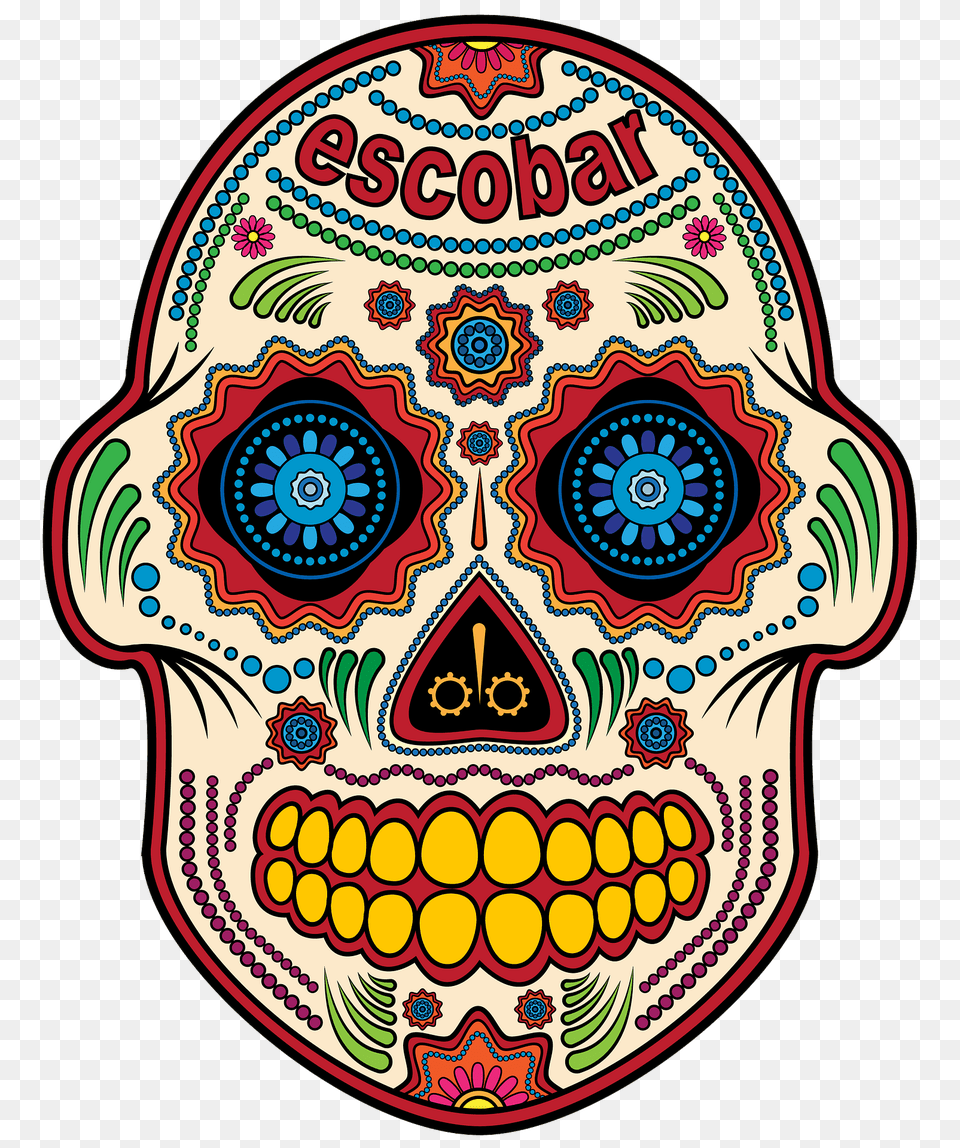 Sugar Skull Clipart, Art, Drawing, Disk, Sticker Png Image