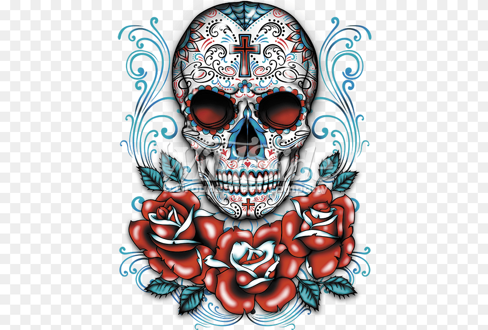 Sugar Skull Clipart Rose Sugar Skulls And Roses, Art, Graphics, Dynamite, Weapon Free Png