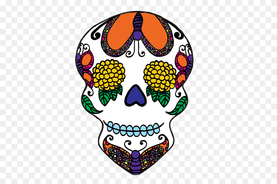 Sugar Skull Clipart Transparent Background, Art, Sticker, Face, Head Png Image