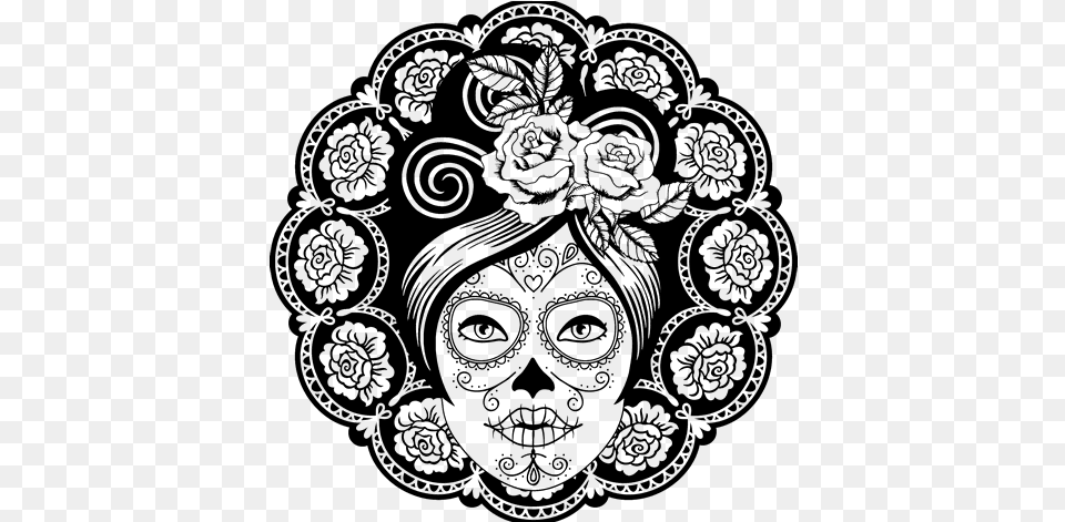 Sugar Skull Coloring Book Da De Los Muertos, Gray Free Png