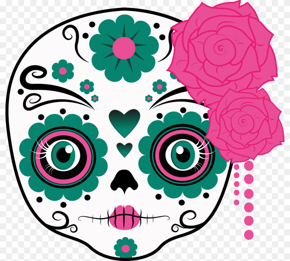 Sugar Skull Cute Sugar Skull, Art, Graphics, Floral Design, Pattern Free Png Download
