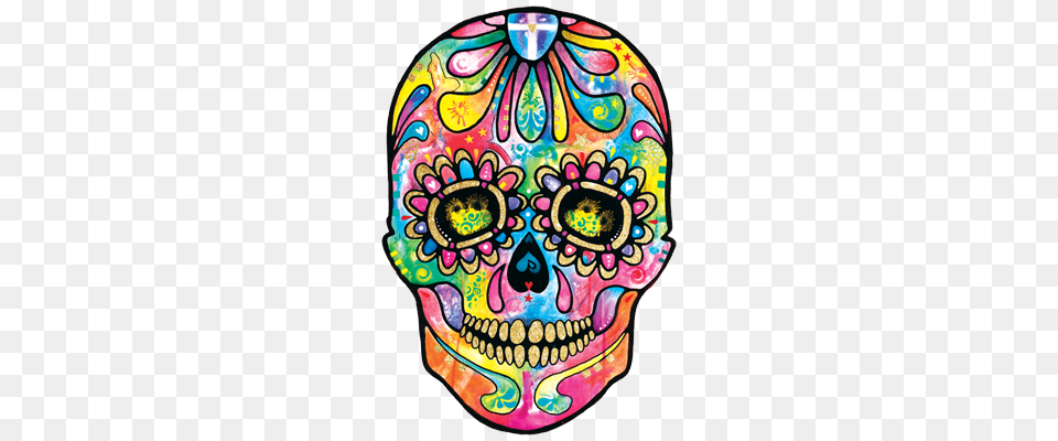 Sugar Skull Day Of The Dead Heat Transfers T Shirt Transfers, Art, Doodle, Drawing, Painting Free Png