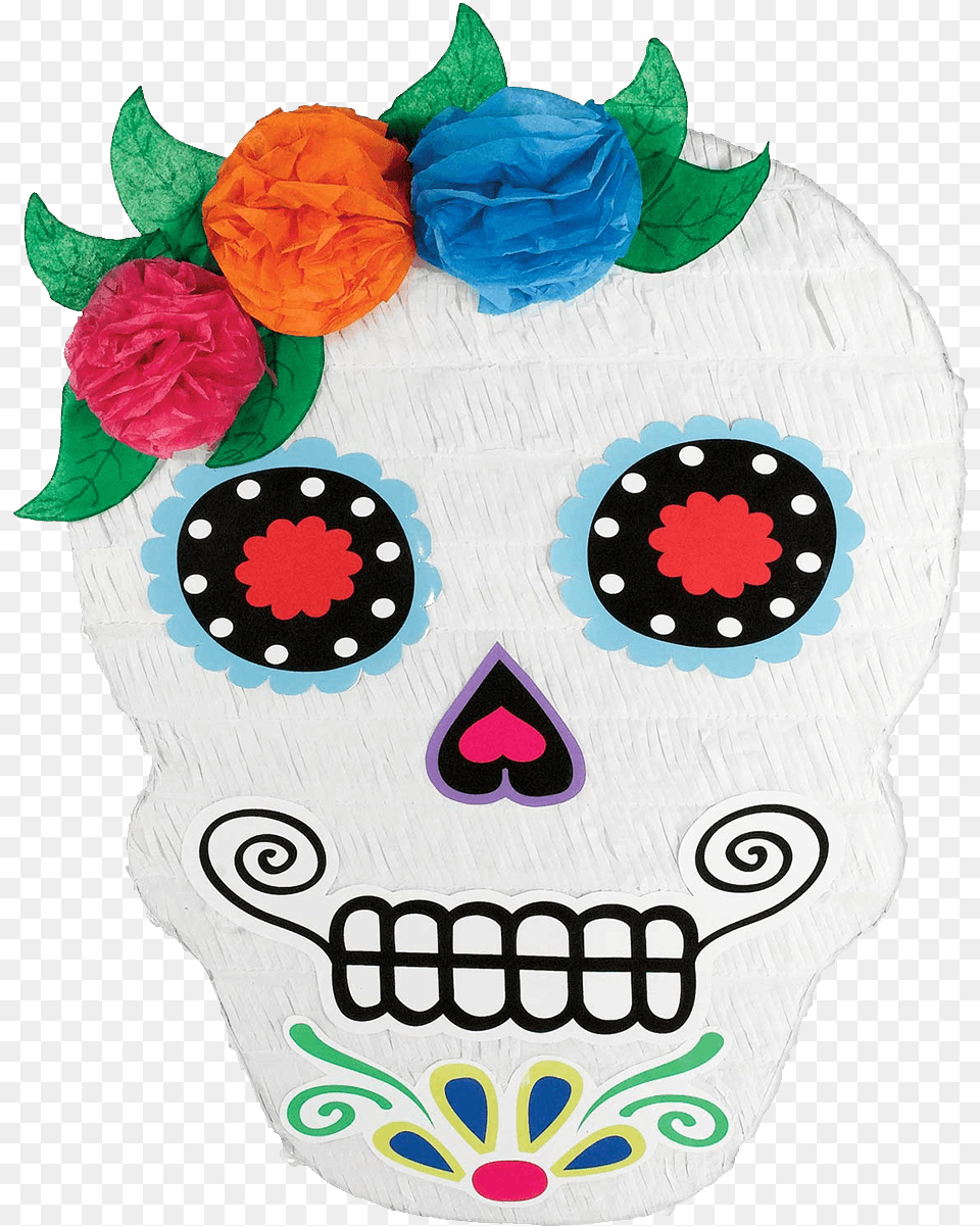 Sugar Skull Day Of The Dead Pinata, Applique, Pattern, Rose, Plant Free Png