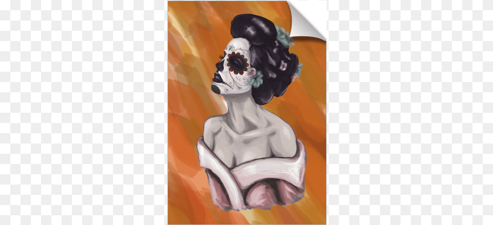 Sugar Skull Geisha Geisha Mexican Skull, Art, Painting, Adult, Female Png