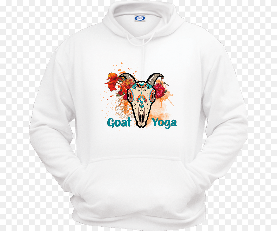 Sugar Skull Goat Yoga Hoodie, Clothing, Knitwear, Sweater, Sweatshirt Png