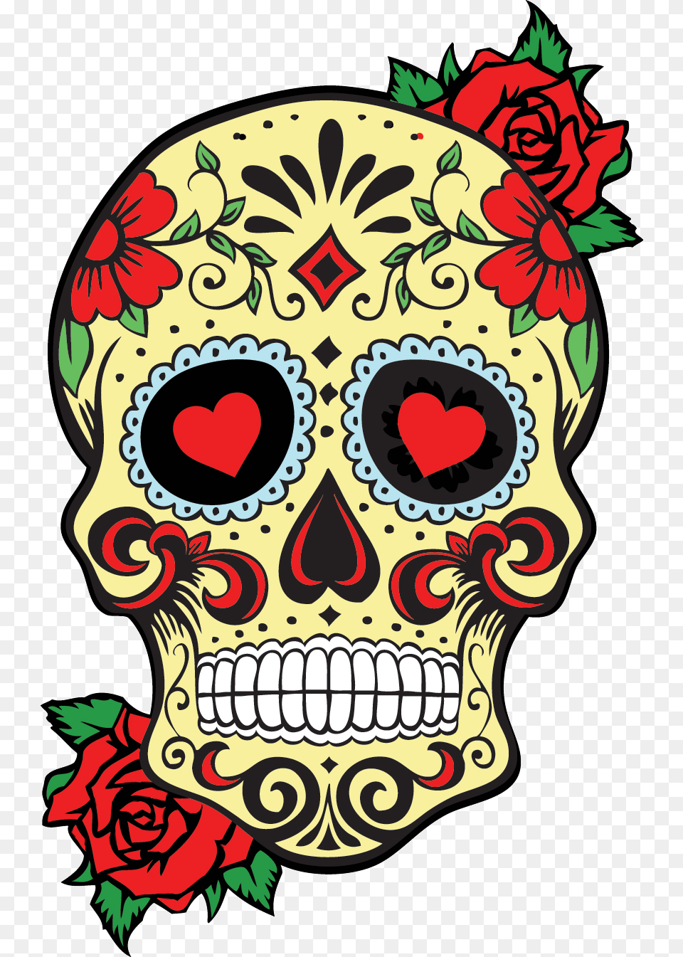 Sugar Skull Hand Embroidery Pattern, Art, Graphics, Floral Design, Baby Free Png Download