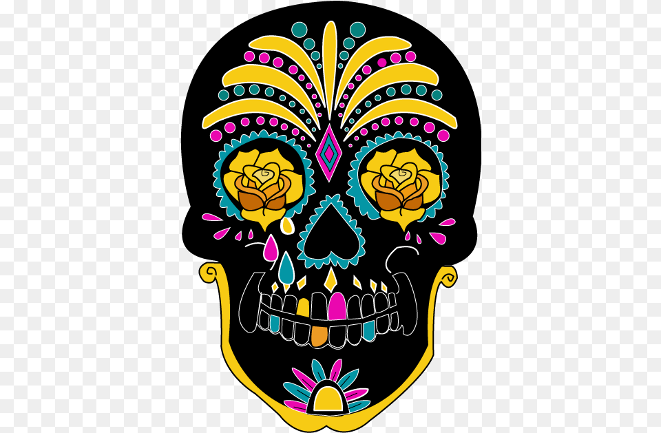 Sugar Skull No Background Image Calaveras Colores En, Flower, Plant, Rose Png