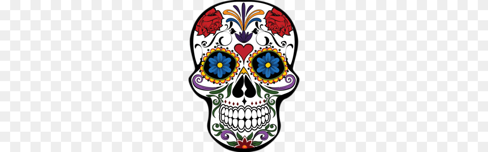 Sugar Skull Patch Iron On Embroidered Dia De Los Muertos Calavera, Art, Graphics, Pattern, Drawing Free Png Download