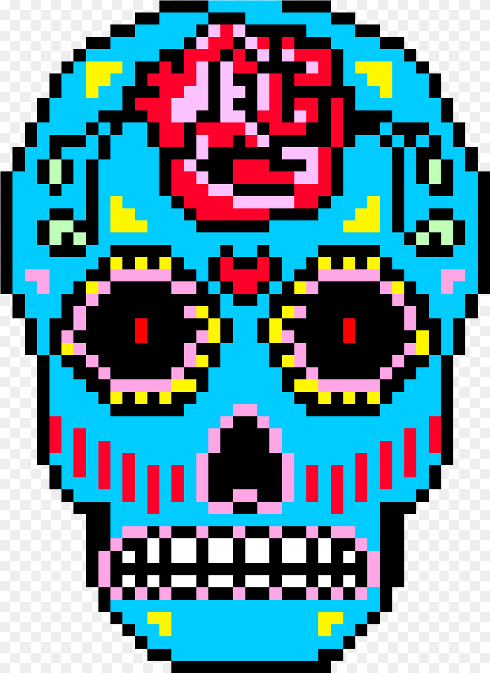 Sugar Skull Pixel Art Dessin Pixel De Tete De Mort, Pattern, Qr Code Free Png