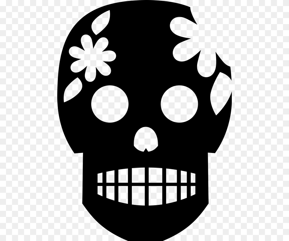 Sugar Skull Rubber Stamp, Stencil Png Image