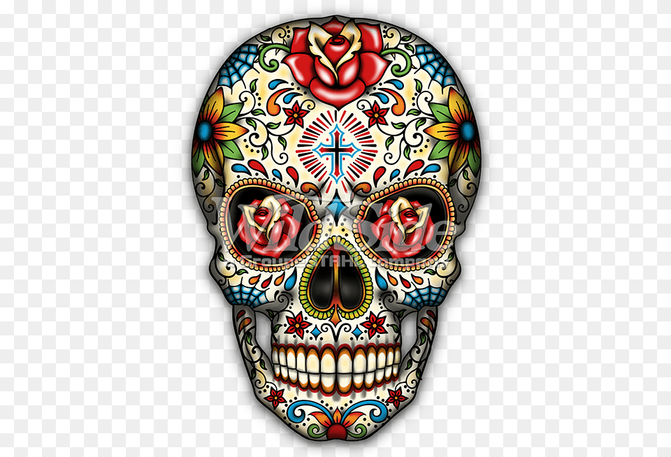 Sugar Skull With Cross, Mask, Food, Ketchup Free Transparent Png