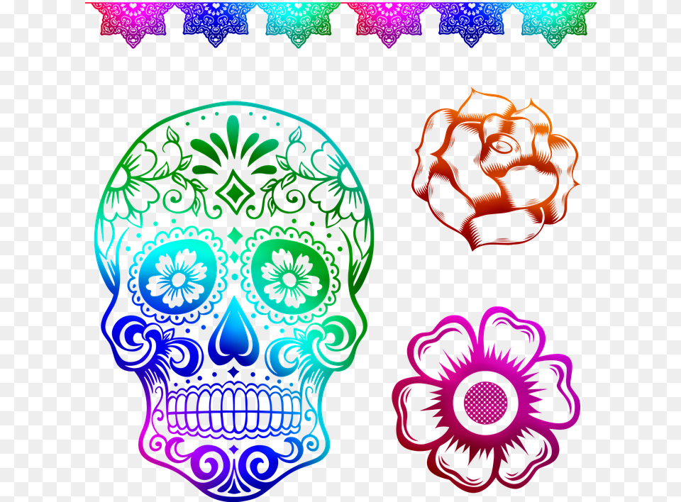 Sugar Skull With Quote Svg, Art, Graphics, Pattern, Purple Free Png Download