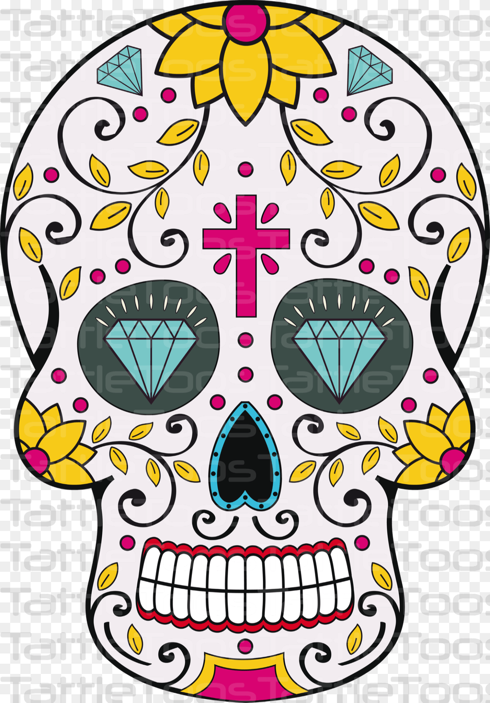 Sugskull In Decor Southwestern Skull Sugar, Applique, Art, Pattern, Sticker Png