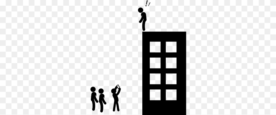 Suicide Man Standing On Top Of A Building And A Group Icono Suicidio, Gray Free Transparent Png