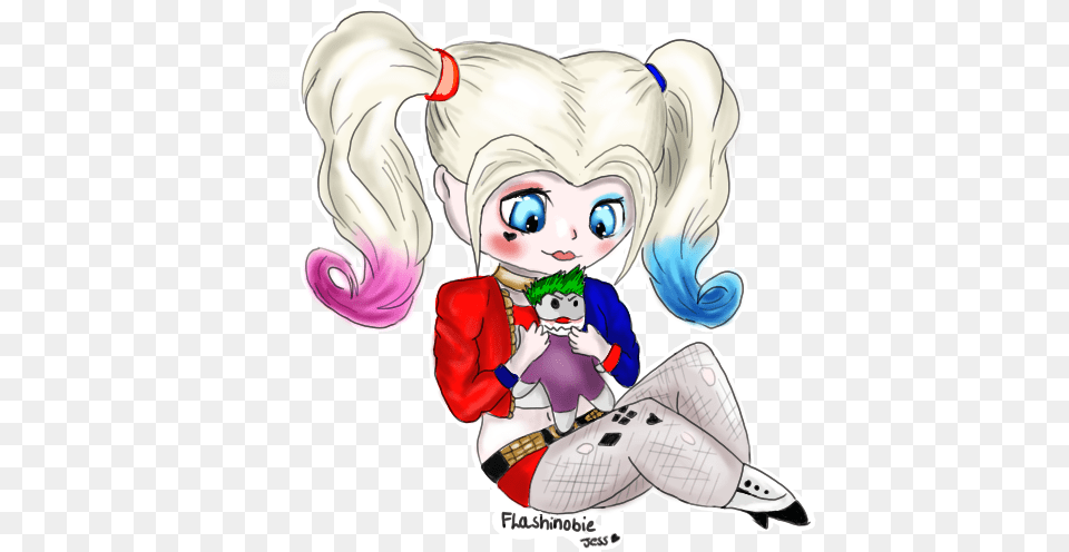 Suicide Squad By Mailinya Cute Harley Quinn Art, Book, Comics, Publication, Baby Free Png