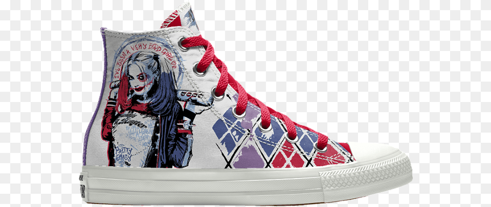 Suicide Squad Converse Harley Quinn Converse Suicide Squad, Clothing, Footwear, Shoe, Sneaker Png