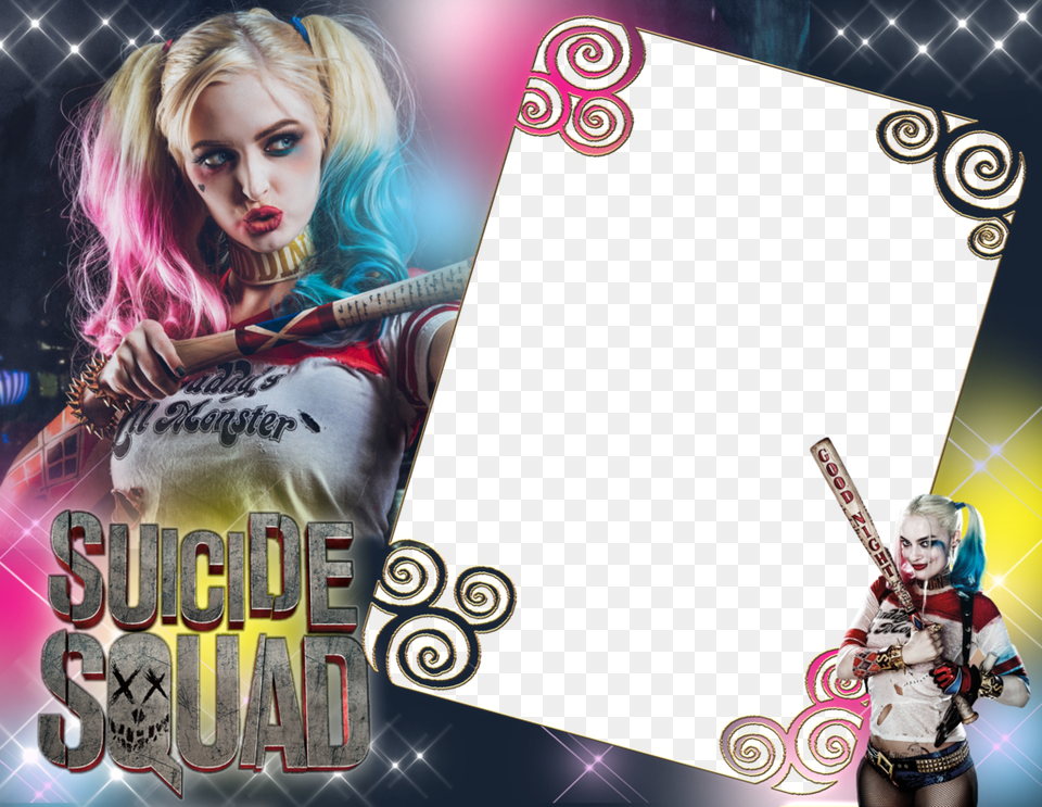Suicide Squad Harley Quinn Photo Frame Gb Eye Suicide Squad Harley Quinn Good Night Framed, Adult, Person, Female, Woman Free Png Download