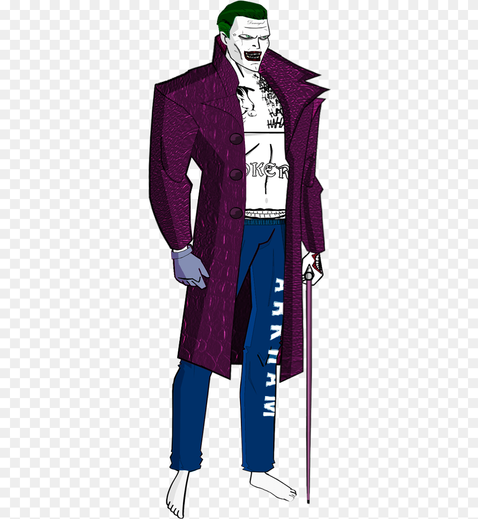 Suicide Squad Joker By Alexbadass Joker And Batman Animated Series Fan Art, Clothing, Coat, Adult, Person Free Png Download