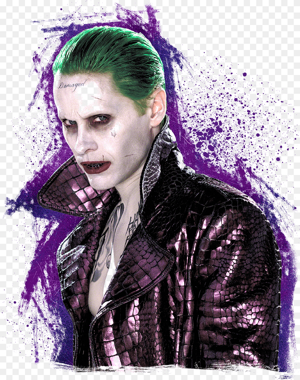 Suicide Squad Joker Stare Women S T Shirt Joker Suicide Squad, Clothing, Coat, Face, Head Free Png Download