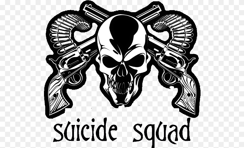 Suicide Squad Skull, Weapon, Gun, Emblem, Symbol Png Image
