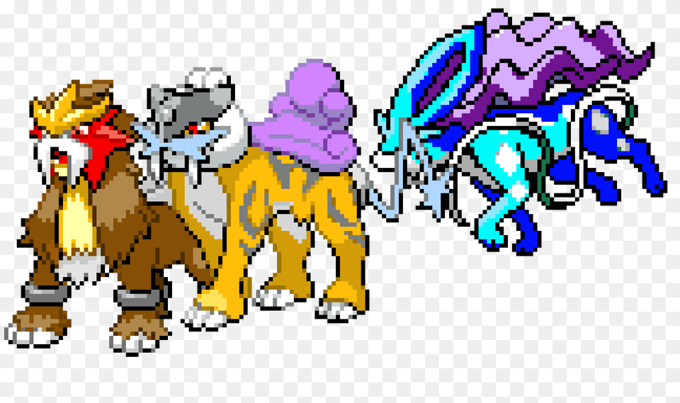 Suicune Raikou Entei Pixel Art Maker Free Transparent Png