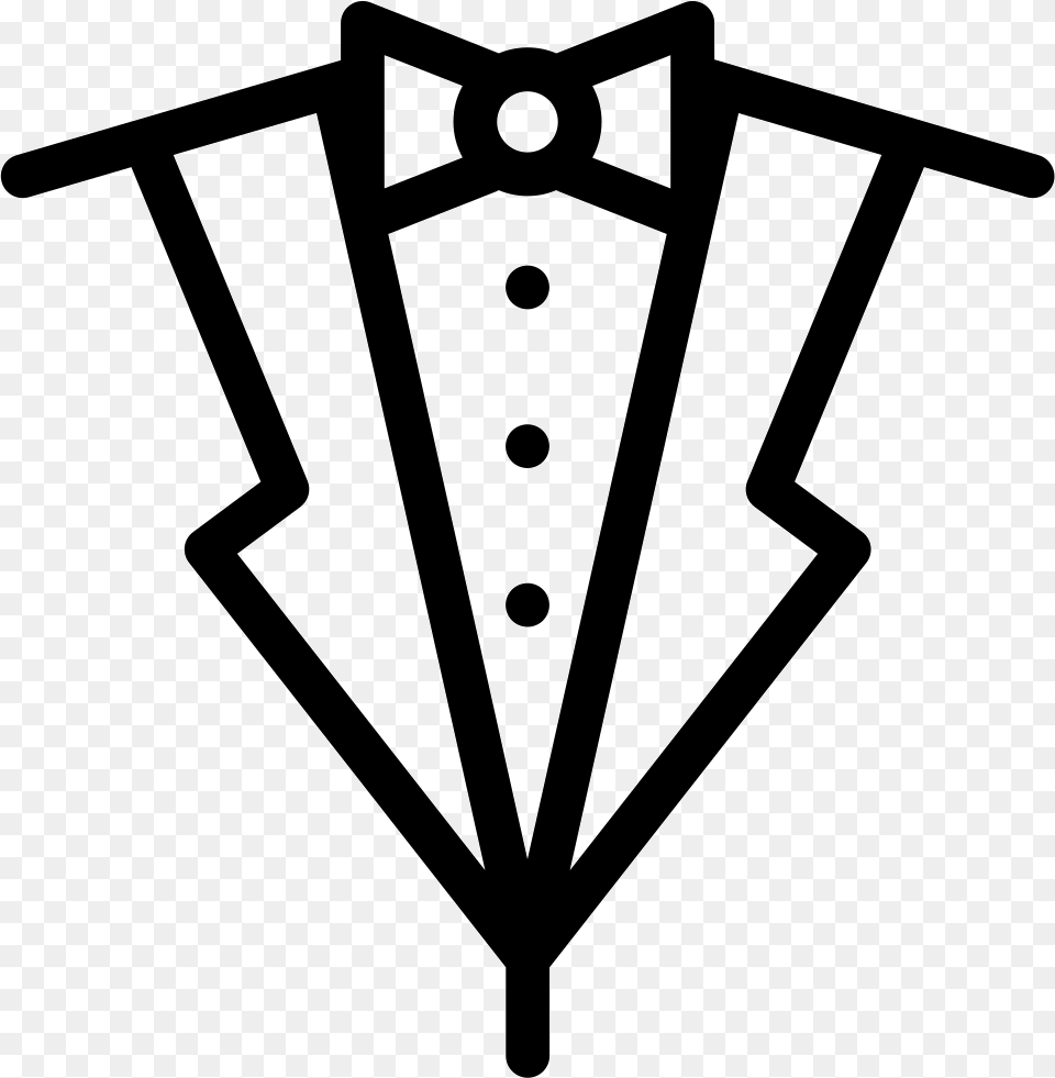 Suit And Bow Tie Comments Suit And Tie Icon Black, Formal Wear, Accessories, Stencil, Cross Free Png Download