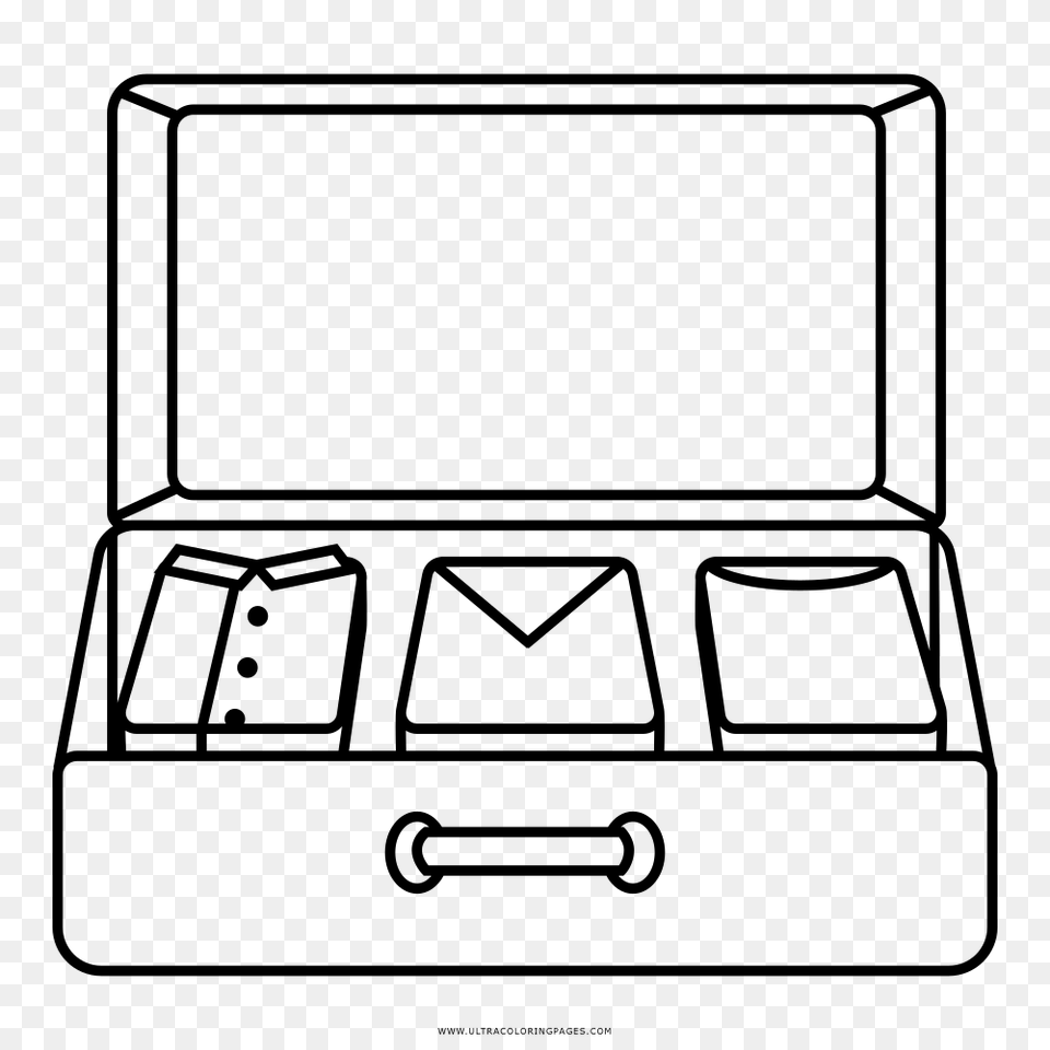 Suitcase Coloring Pages, Gray Free Png