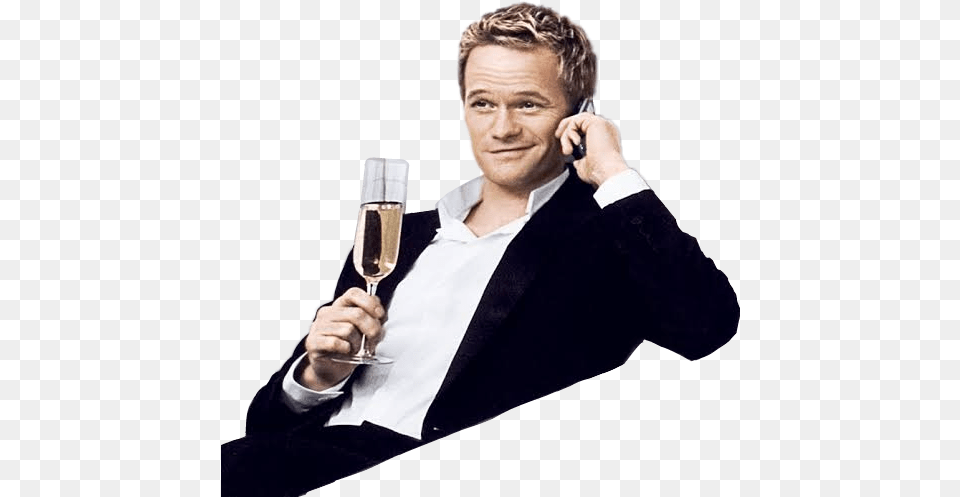 Suitup Barneystinson Himym Barney Stinson With Phone, Suit, Glass, Photography, Clothing Png