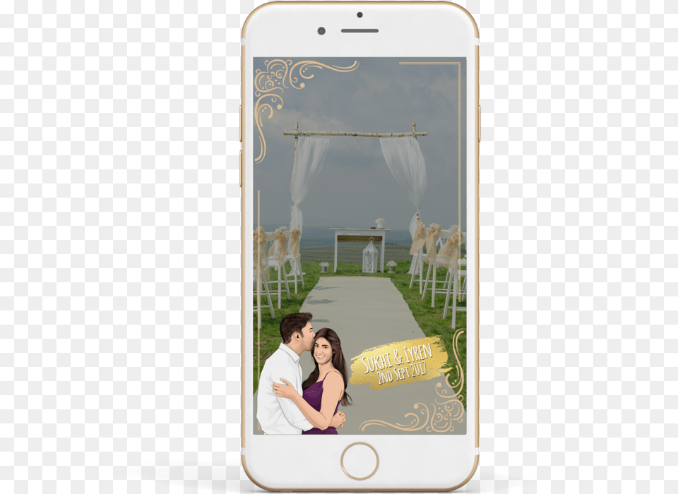 Sukhi Amp Iyren Cartoon Gold Border Paint Stroke Filter, Electronics, Mobile Phone, Phone, Photography Free Png