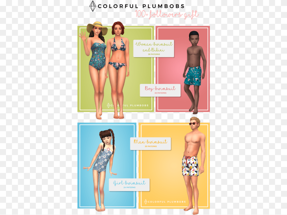 Sul Sul This Tumblr Arrived At 100 Followers First The Sims, Adult, Swimwear, Person, Woman Free Png Download
