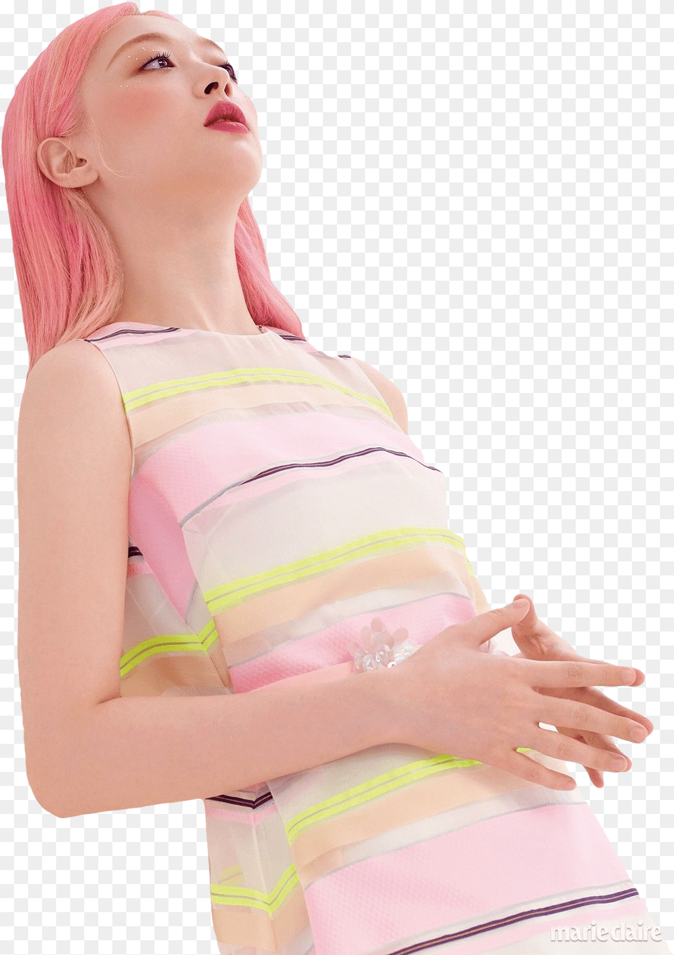 Sulli Marie Claire Sulli Photoshoot Pink Hair, Adult, Person, Woman, Female Free Png