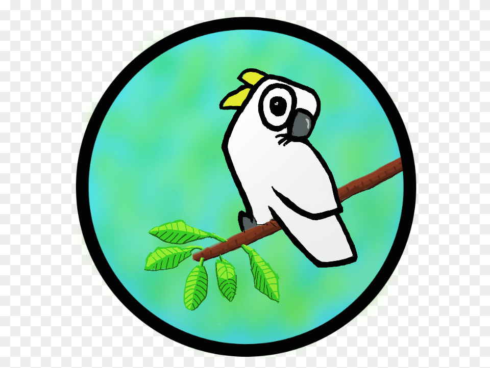 Sulpher Crested Cockatoo Illustration Cartoon, Animal, Bird, Parrot Free Png