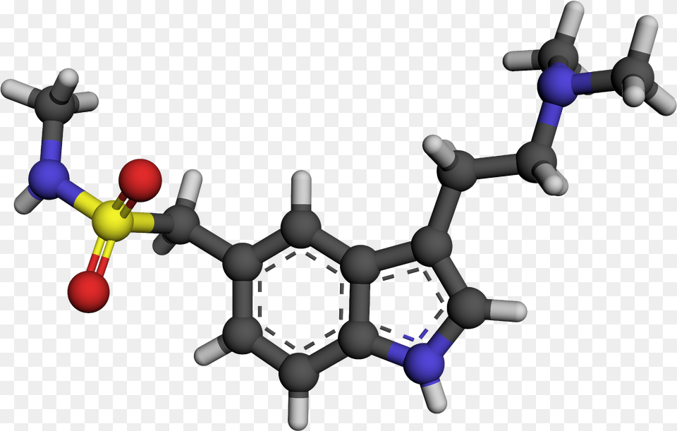 Sumatriptan 3d Ball And Stick Serotonin Chemical Structure 3d, Accessories, Sphere Png