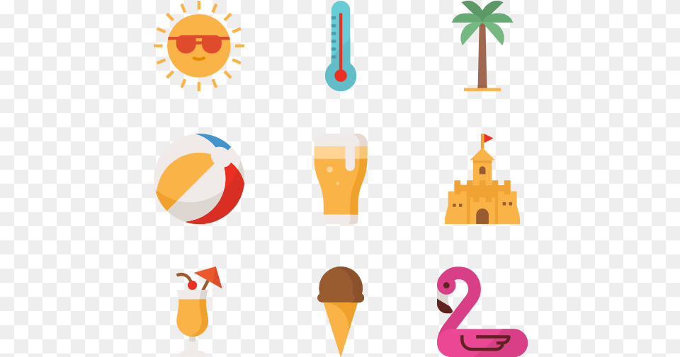 Summer Beach Summer Vector Icons, Cream, Dessert, Food, Ice Cream Png Image
