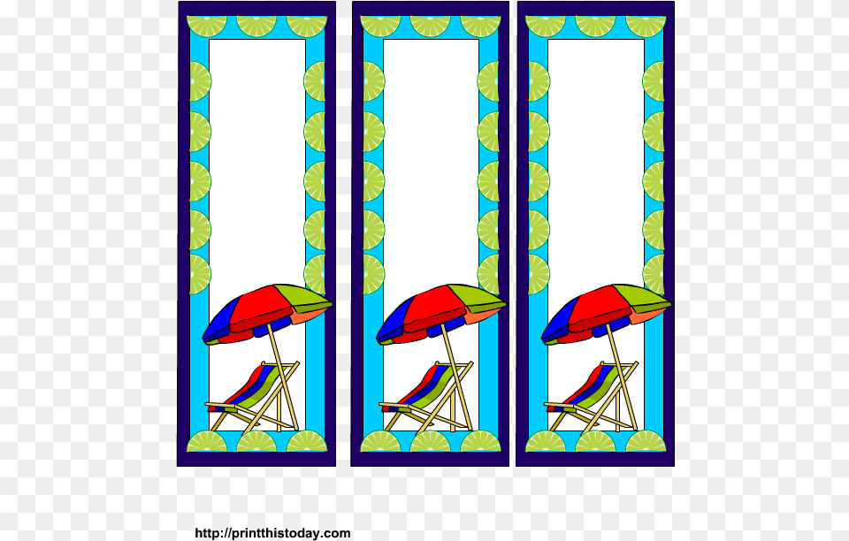 Summer Bookmarks Printable Illustration, Art, Stained Glass Png