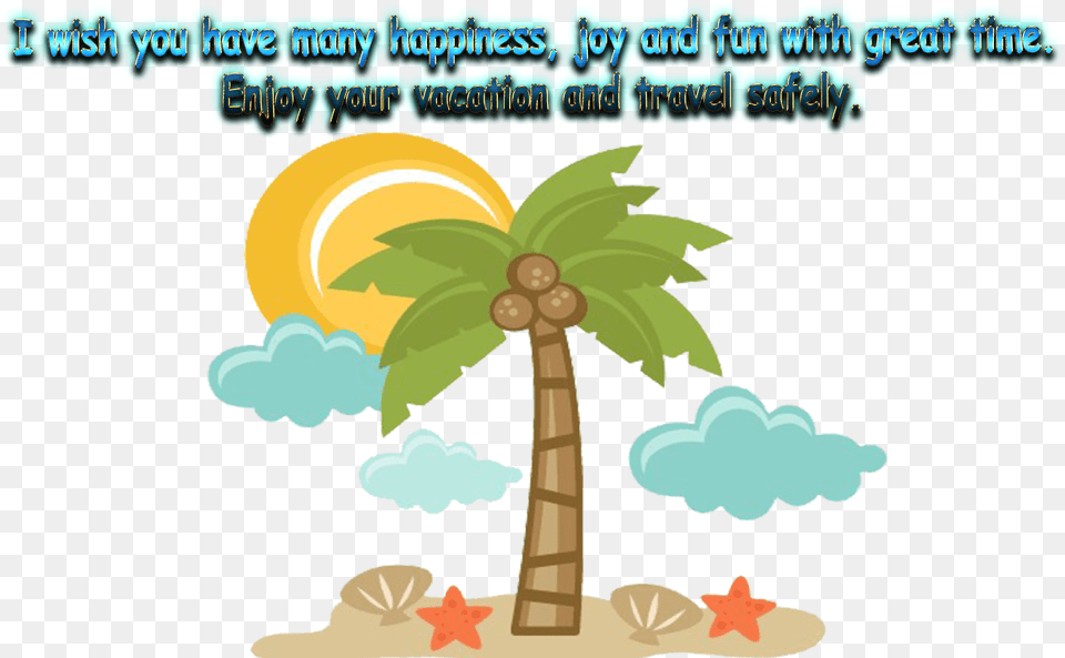 Summer Breaks Wishes Pic Beach Tropical Beach Summer Clip Art, Tree, Plant, Palm Tree, Fruit Free Png