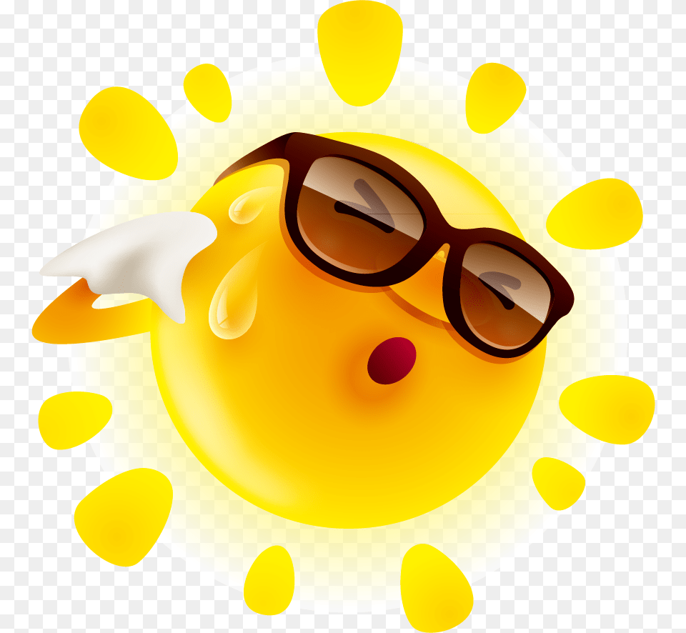 Summer Cute Sun Material Illustration Perspiration Summer Sun, Accessories, Sky, Outdoors, Nature Png Image
