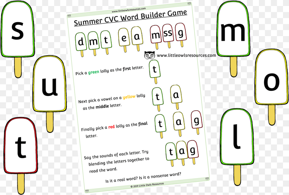 Summer Cvc Word Builder Cover Graphic Design, Text Free Png Download