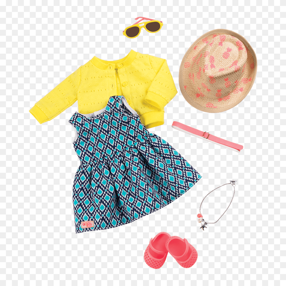 Summer Daydress And Hat Inch Doll Outfitour Generation, Clothing, Coat, Accessories, Jewelry Free Png