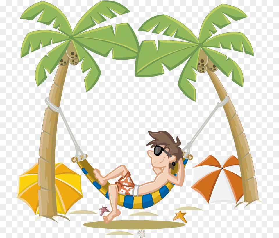 Summer Holiday Beach Cartoon Photo Summer Holiday Clipart, Vegetation, Plant, Furniture, Person Png