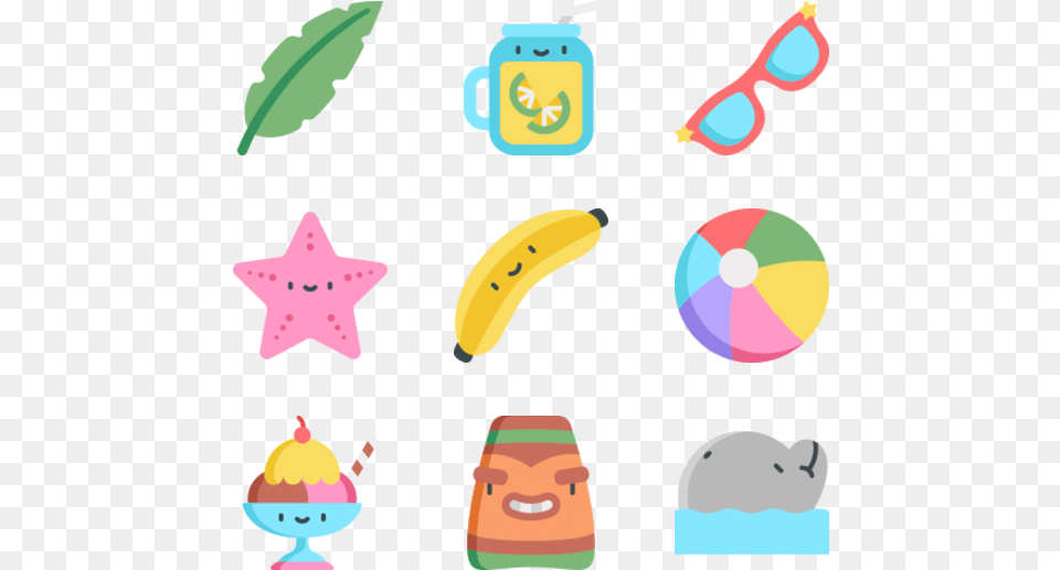 Summer Icons, Banana, Food, Fruit, Plant Free Transparent Png