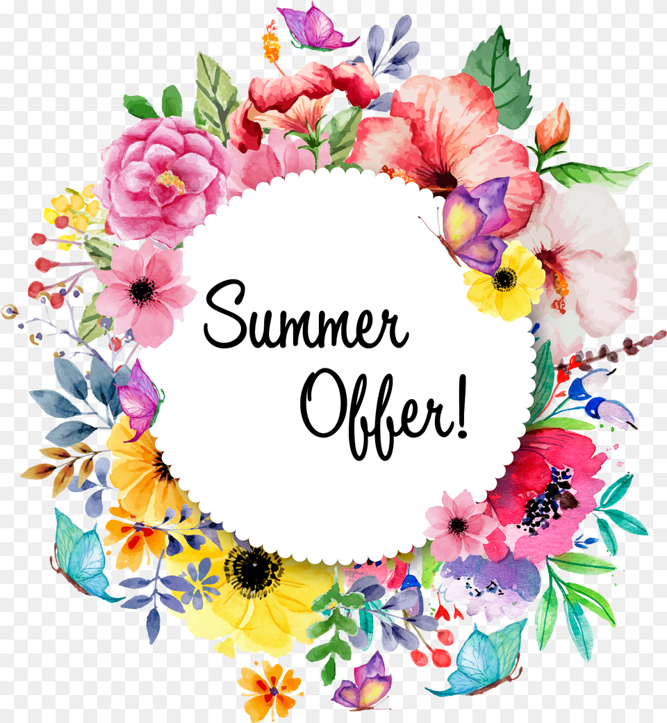 Summer Offer Flower Circle Logo, Art, Pattern, Mail, Greeting Card Free Transparent Png