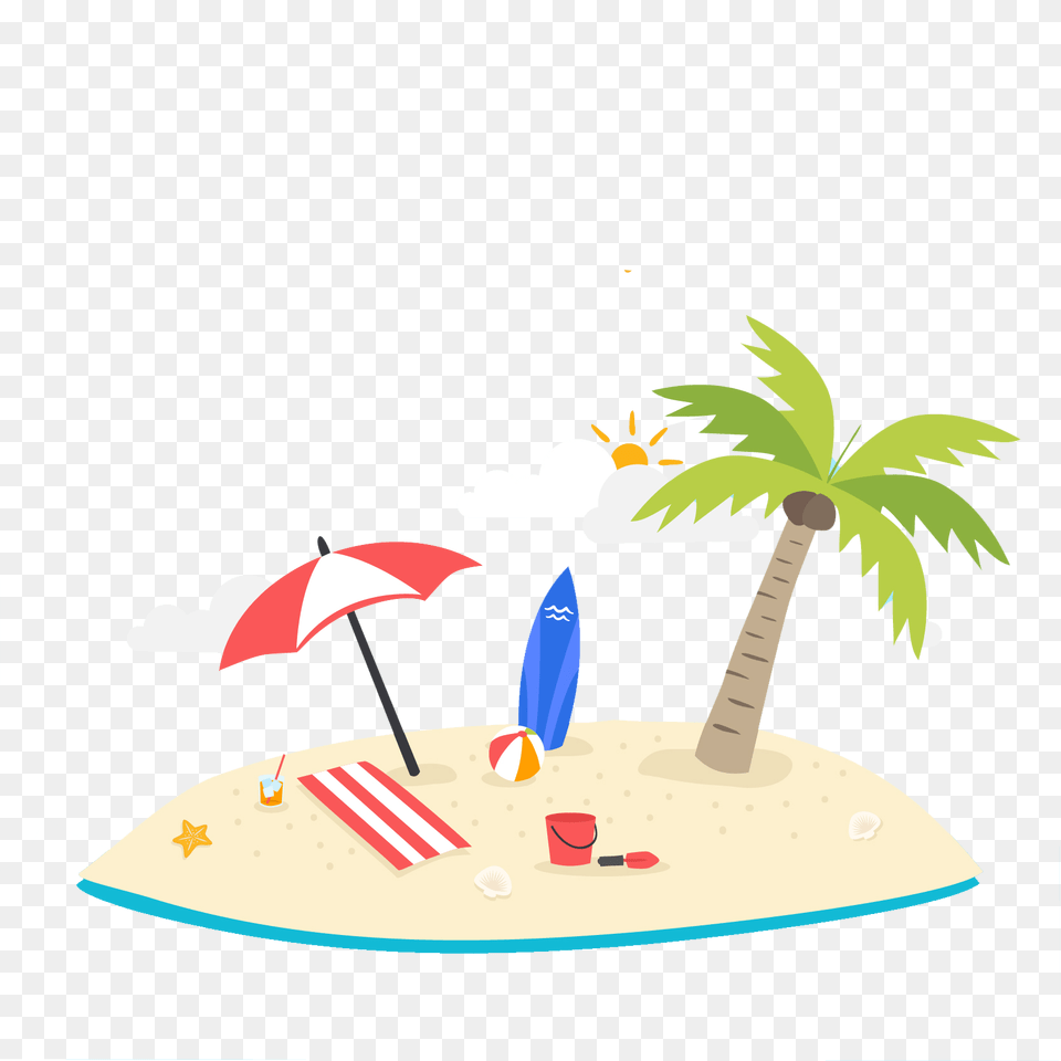 Summer Palm Tree Clipart, Water, Sea, Outdoors, Nature Png Image