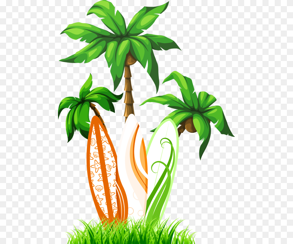 Summer Palm Trees Clipart Palm Trees Clip Art Tree, Water, Vegetation, Sea, Plant Free Png Download